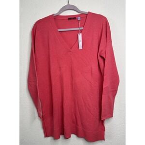 Cullen 100% Cashmere V-Neck Sweater Pullover Sz M Relaxed Fit Luxury Preppy‎ NWT